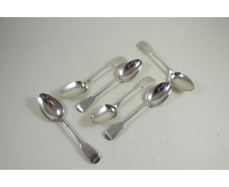 Set of six Georgian silver dessert spoons, maker WC, London 1822, gross weight 228 gramsthree dated 1815 & other three 1822. 