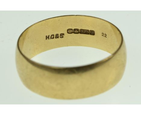 9ct gold band ring, size Z, 5.33 grams