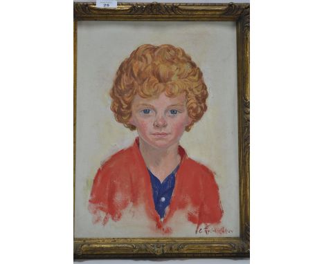 Robert Taylor Carson (Irish, 1919-2008), 1960 Portrait of a Young Girl, oil on canvas in gilt frame, signed lower right. Fram