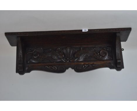 Victorian carved shelf unit depicting Koi L87 D18 H26cm 