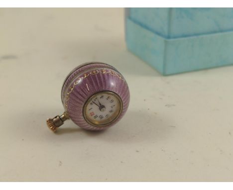 Silver & enamel pendant watch, 25mm length 