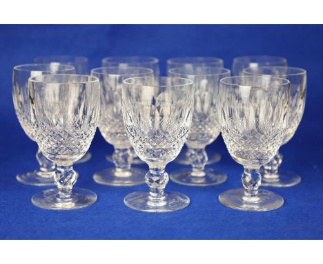 Eleven Waterford crystal wine glasses 12.2cm high Condition good. Shipping not available on this lot.