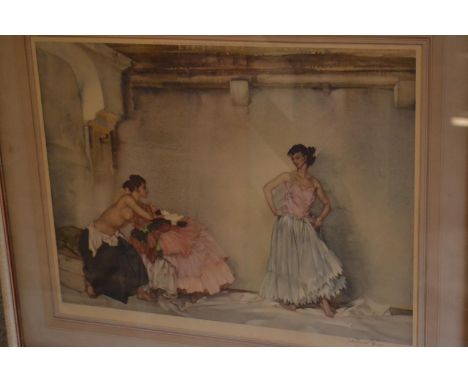 Russel Flint signed Ltd ed print of Two Spanish ladies H69cm W83cm