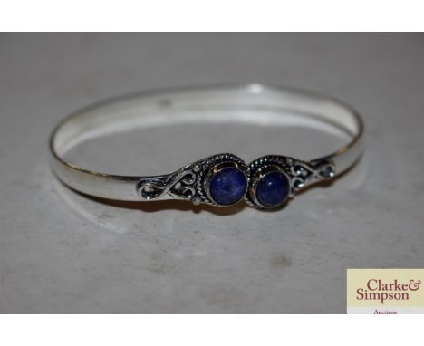 A 925 and lapis set bangle 