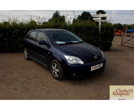 A Toyota Corolla 1.6L petrol manual, First Reg 31.1.05, MOT until 21.12.22, recorded mileage 89,753, one owner from new from 