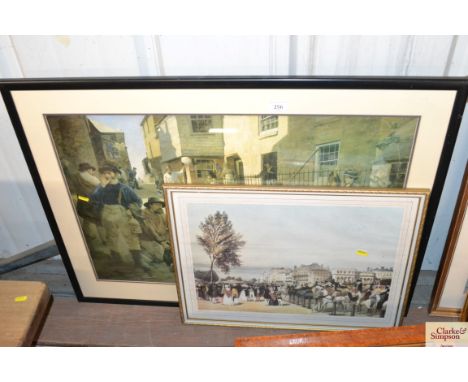 After Percy Croft, coloured print entitled Heva Heva; and a coloured print of Hyde Park Corner