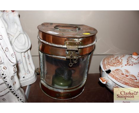 A copper ships lamp