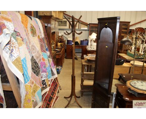 A bentwood hat and coat stand