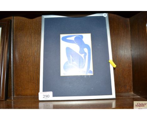 After Henry Matisse, "Blue Mood" coloured print 