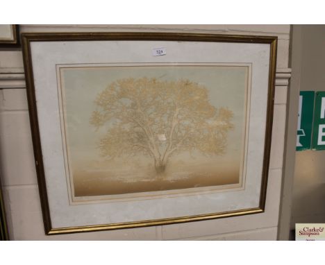 A pencil signed limited edition print of trees 