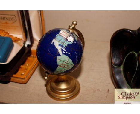 A miniature world globe 