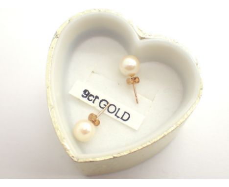 Pair of 9ct gold pearl earrings