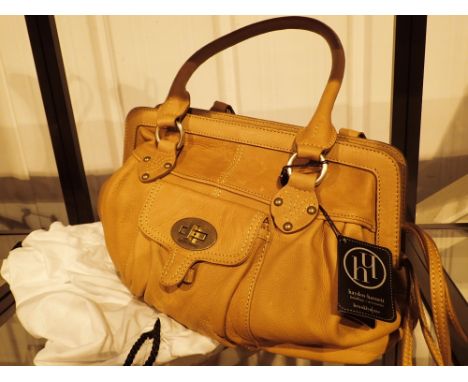 American original Hayden Harnett light brown leather handbag with dust cover 