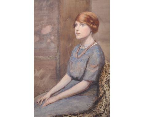 Ethel Badcock (19th-20th Century) British. Portrait of Audrey Clive-Davies, Watercolour, Inscribed on reverse in Pencil, 12.5