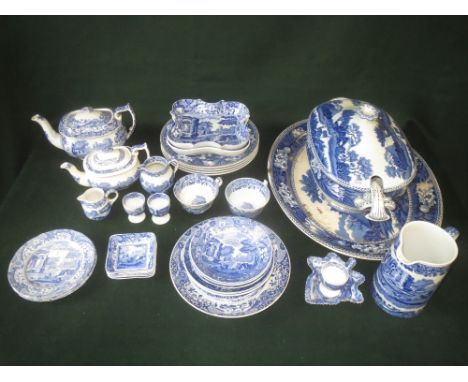 Collection of Copeland Spode Italian pattern tableware and 4 Wedgwood Fallow Deer pattern soup plates and matching meat plate