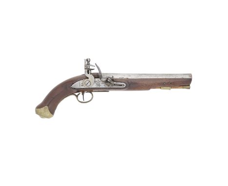 A 15-Bore Flintlock Commercial Light Dragoon Service Pistol Signed D. Egg, London, Early 19th CenturyWith plain barrel and ta