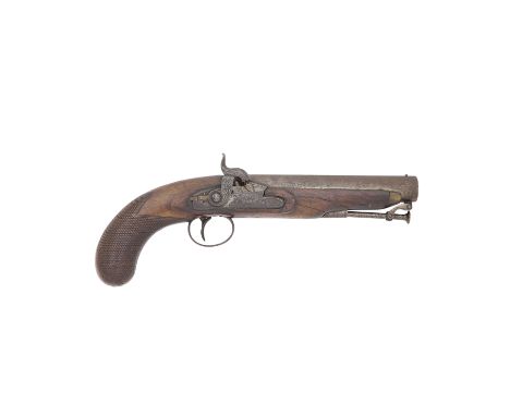 A Percussion Officer's Pistol Of Musket BoreSigned Smith, London, Circa 1820Rebuilt from flintlock, with twist sighted barrel