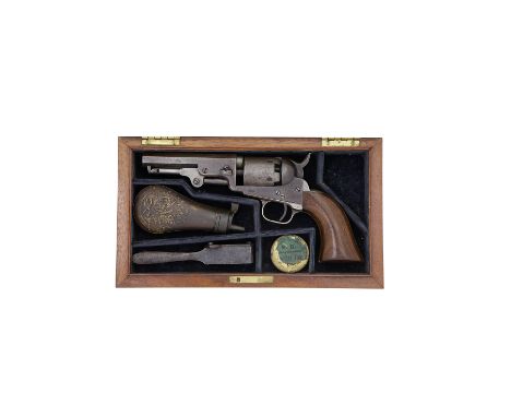 A Cased Colt 1849 Model Pocket Percussion RevolverNo. 59838 For 1853The barrel with two line New-York City address, cylinder 