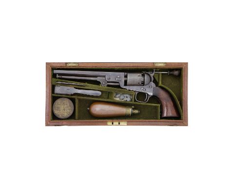 A Cased Colt 1851 Model Navy Percussion RevolverNo. 17281 For 1855With octagonal sighted barrel engraved 'Retailed by Smith-B