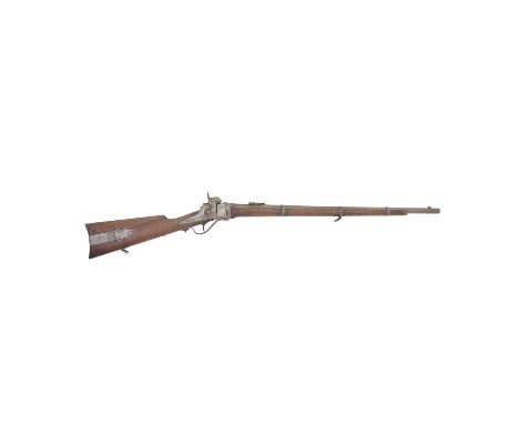 A .52 Percussion Sharps 1859 New Model Breech-Loading rifle No. 56988, Circa 1860With sighted barrel retained by three spring