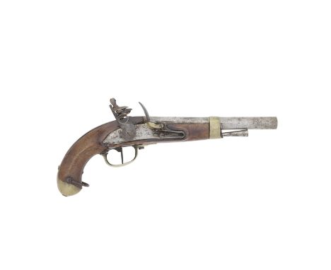 A Continental 13-Bore Flintlock Military Pistol Of French Model ANXIII TypeEarly 19th CenturyOf regulation pattern, the lock 