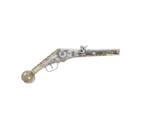 A German 28-Bore Wheel-Lock Holster Or Belt Pistol (Puffer)Nuremberg, Late 16th CenturyWith swamped two-stage barrel (some pi