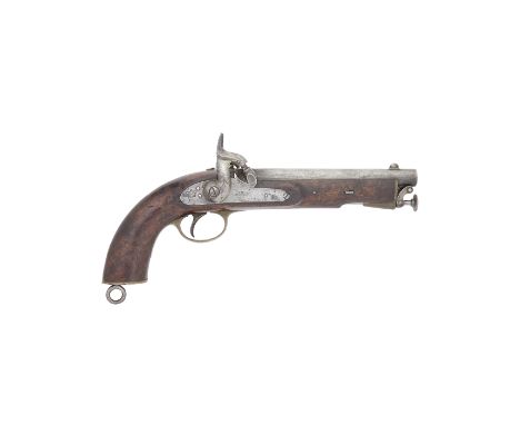 An 18-Bore Percussion East India Government Service PistolDated 1867With sighted barrel and tang, dated flat lock stamped 'BI