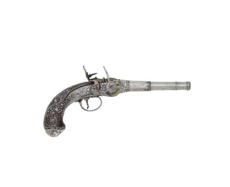 A Very Rare 54-Bore Flintlock Rifled Breech-Loading Repeating Magazine Pistol On The Lorenzoni PrincipleBy Grice, London, Ind