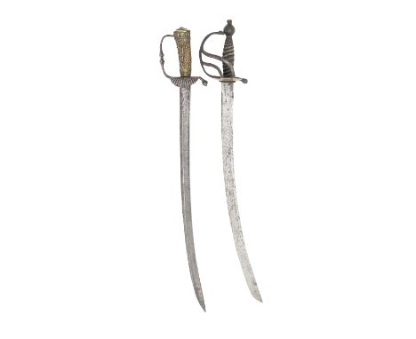 An English Hunting Hanger, And A 1751 Pattern Brass-Hilted Militia Hanger The First Late 17th Century, The Second Early 19th 
