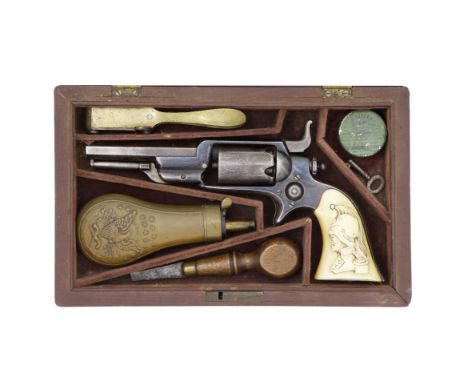 A Cased Colt-Root 1855 Model (2) Percussion Side-Hammer Pocket Revolver  No. 17878 For 1857The barrel with pointing hand moti