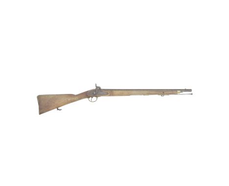 An 18-Bore Percussion 1839 Pattern Constabulary CarbineDated 1844Of regulation pattern, with dated border engraved flat lock 