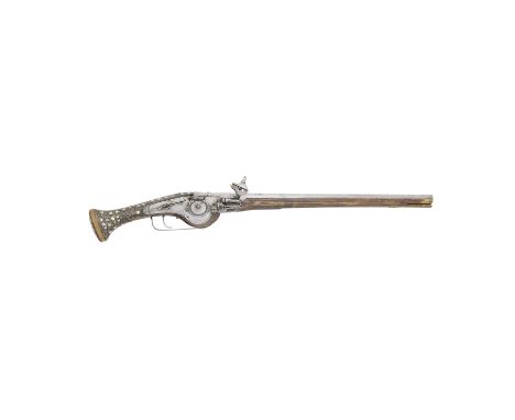 A North European 28-Bore Wheel-Lock Holster PistolEarly 17th Century, Possibly AlsatianWith tapering octagonal barrel struck 