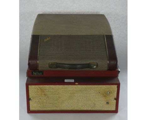 A 1950s/60s Alba portable record player together with a Tellux table top record player. (2) 