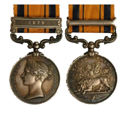 South Africa 1879, awarded to 1509 Pte. C. Mullin, 1/24th Foot, Queens South Africa, 1879 clasp. Provenance; purchased by the