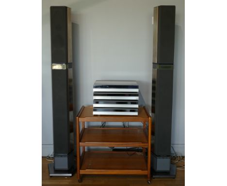 A late 1980s Bang & Olufsen Hi-Fi System to include a Beogram 5500 turntable (missing stylus) , a Beogram CD50 player, a Beoc