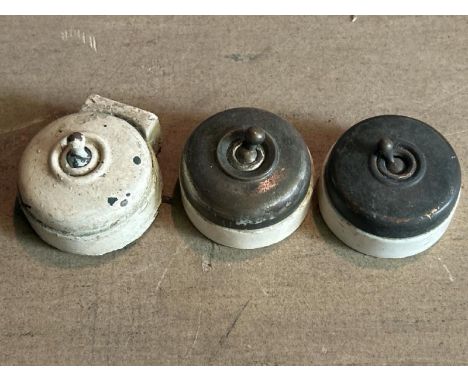 Three vintage light switches  / All lots are located at Gower Reclamation, Unit 17b, Crofty Industrial Estate, Gower, Swansea
