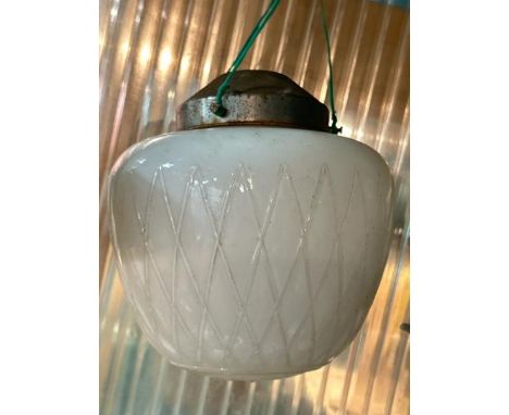 Vintage milk glass lamp shade, 20cm high  / All lots are located at Gower Reclamation, Unit 17b, Crofty Industrial Estate, Go