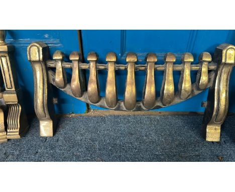 Small brass fireplace grate, 43x23cm  / All lots are located at Gower Reclamation, Unit 17b, Crofty Industrial Estate, Gower,