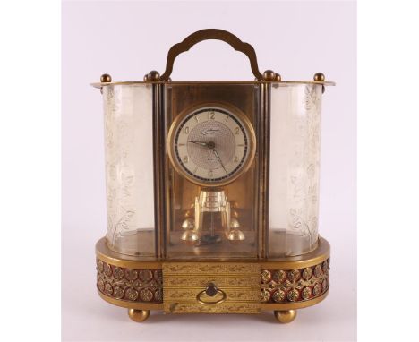 A vintage mantel clock with music box, Germany, Schmidt 1950s, h 16 cm. 