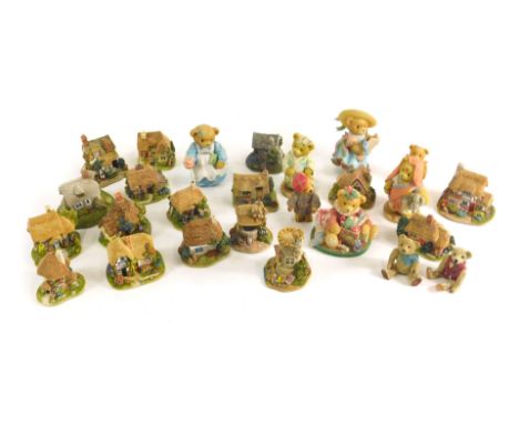 Various Lilliput Lane miniature cottages, to include First Class, 7cm high, and a quantity of Cherished Teddies figures, I Ju
