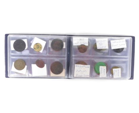 Various tokens, to include a 1791 halfpenny Wilkinson iron, half ounce Cornish copper, 1920 Lowther penny, 1919 penny, etc. (