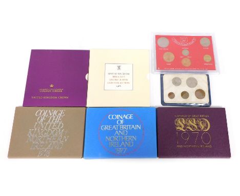 Various Royal Mint Brilliant Uncirculated Coin Collection sets, other coin sets, etc., Britain's First Decimal Coins, etc., C