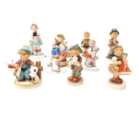 Various Goebel Hummel figures, boy holding lamb, 12cm high, and various others, other similar, some unmarked, etc. (a quantit