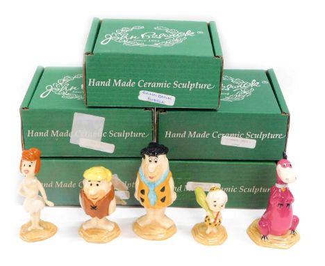 Five Beswick The Flintstones figures, comprising Fred, 13cm high, Wilma, Barney, Bam-Bam, and Dino, printed marks beneath. (5