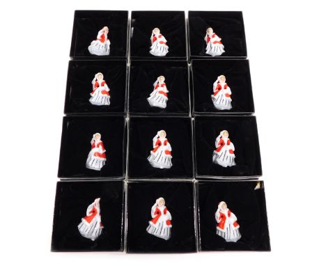 Various Royal Doulton miniature figures, Noelle, M222, printed marks beneath, 6cm high. (12, boxed) 
