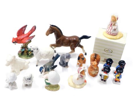 Various china and effects, Winnie the Pooh figures, Royal Doulton Brambly Hedge figure Shrimp, DBH43, printed marks beneath, 