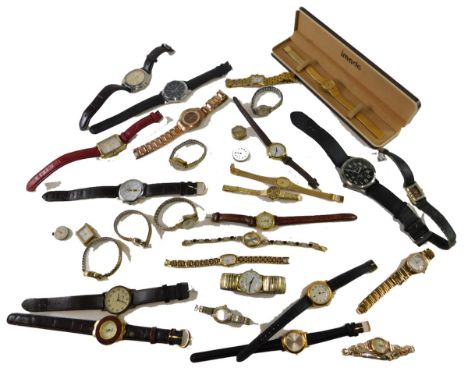 Various vintage wristwatches, quartz and others.  (a quantity)