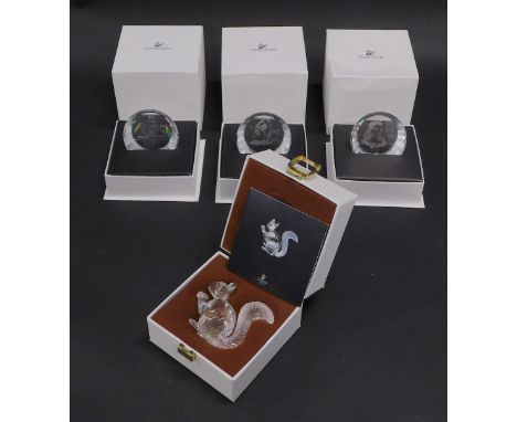 Various Swarovski crystal figures, animals, squirrel, 6cm high, etc. (4) 