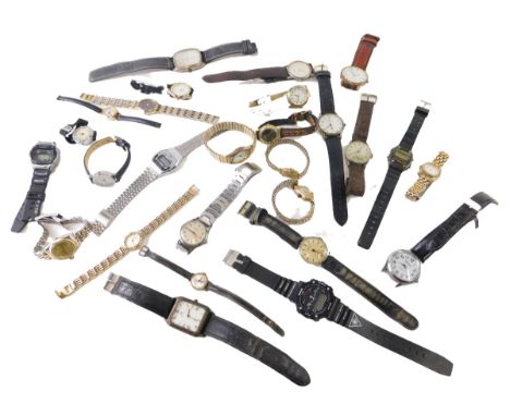 Various wrist watches, a vintage Ivy gentleman's wristwatch with 3cm diameter Arabic dial and leather strap, others to includ