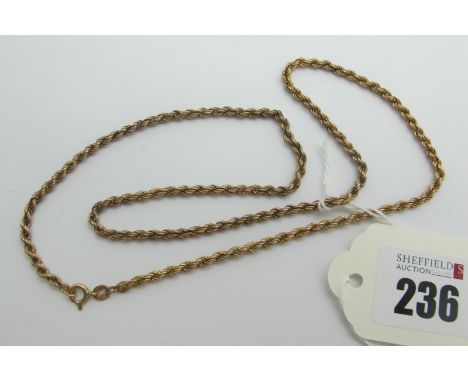 A 9ct Gold Ropetwist Chain, (4.2grams). 